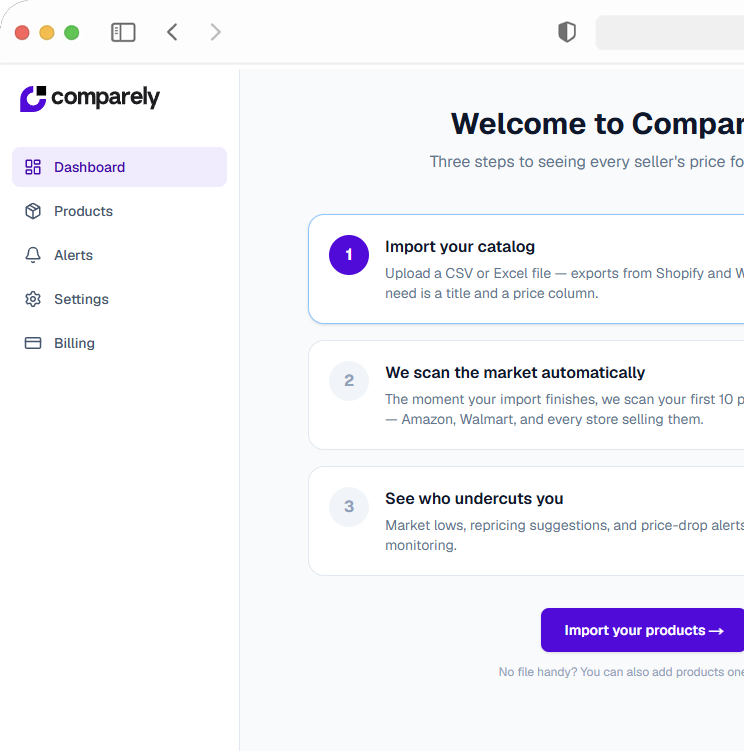 Comparely onboarding