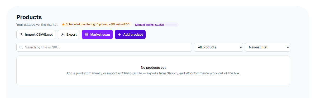 Import your catalog